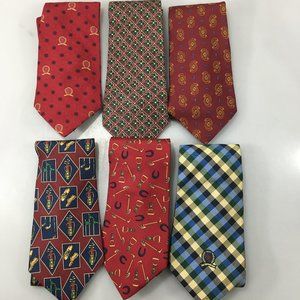 Tommy Hilfiger Lot of 6 Silk Multi-Color Neckties Made in USA